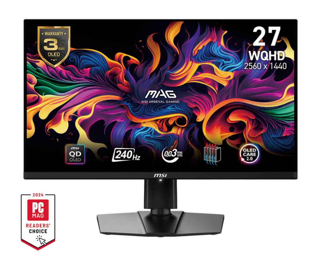 MSI MAG-271QPX-QD-OLED-E2 27 QD-OLED QHD 2560x1440 16:9 240Hz 0.03ms 2xHDMI DP