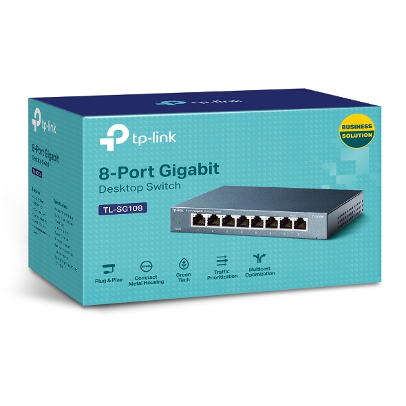 TP-Link Switch TL-SG108 8-Port 10 100 1000Mbps RJ45 Desktop Switch