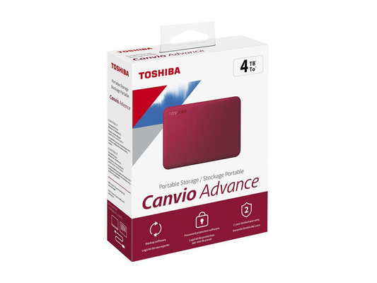 Toshiba 4TB USB 3.0 Canvio Advance Portable HD Red