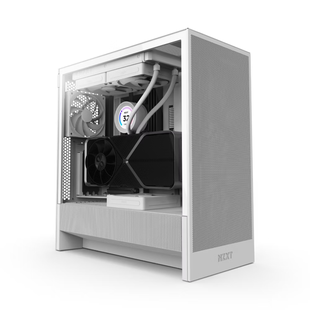 NZXT H5 Flow ATX Mid Tower TG White