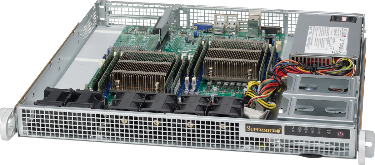 Supermicro Pc Case Rear Supermicro Case CSE-514-505 1U 500W RPS Platinum 4x2.5 Short Depth Bro ...