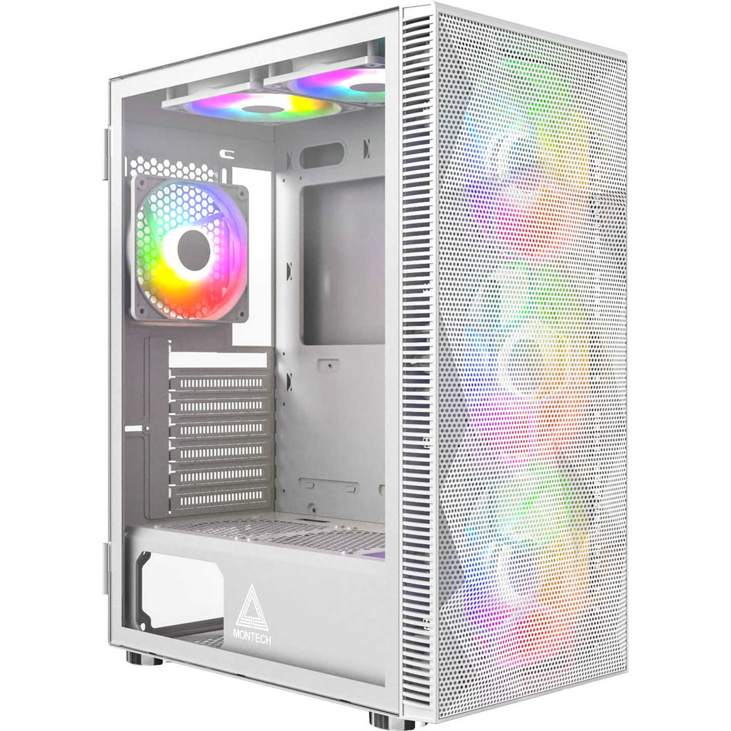 Montech Case X3 Mesh (W) MID Tower TG 3x140mm 3x120mm ARGB Fan ATX White