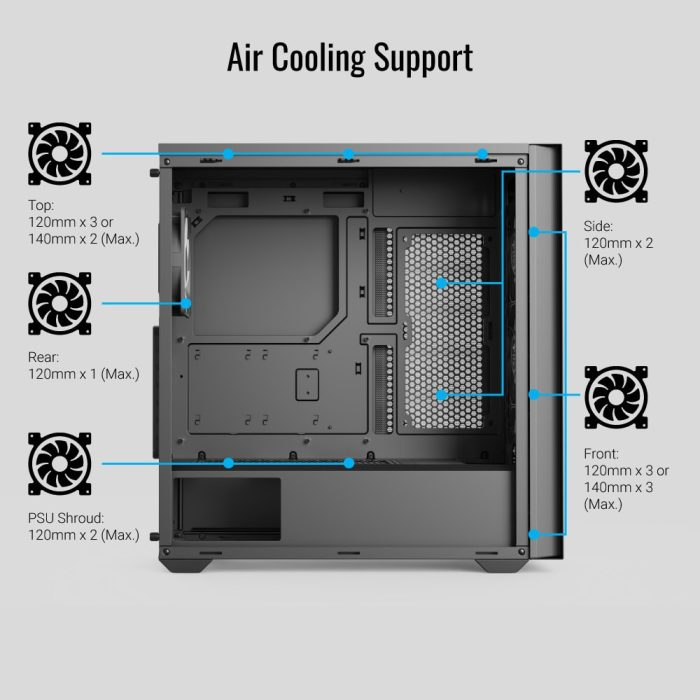 AeroCool Case D502A Mid Tower ABS SPCC Black