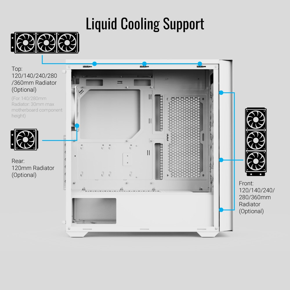AeroCool D502A Mid Tower ABS SPCC White