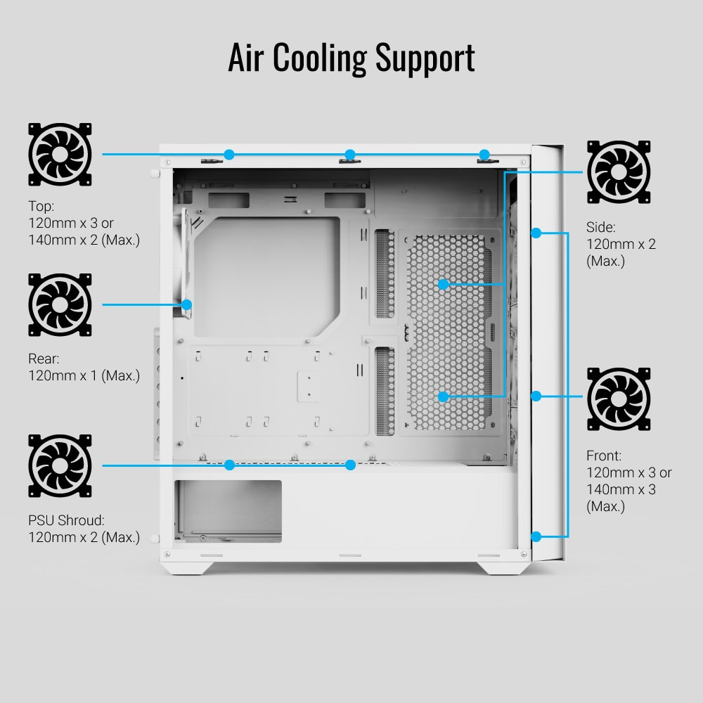 AeroCool D502A Mid Tower ABS SPCC White