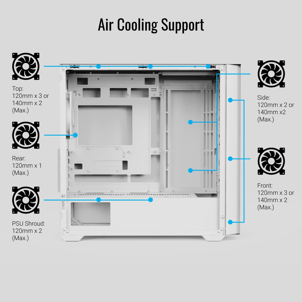 AeroCool Case D302A Mini Tower ABS SPCC White