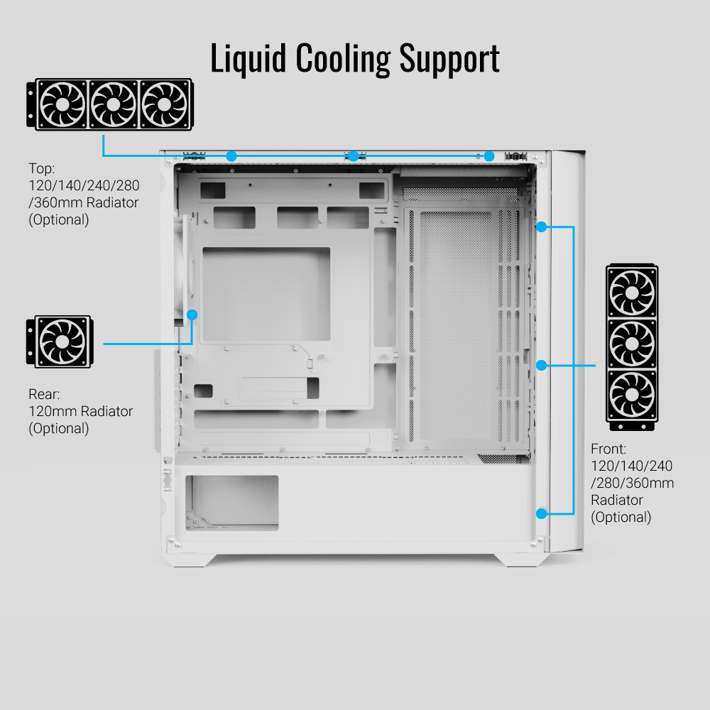 AeroCool Case D302A Mini Tower ABS SPCC White
