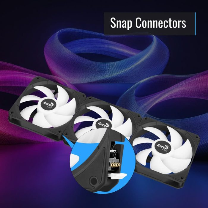 AeroCool Link 3-Pack PWM 4pin+ARGB 5V 3pin Black