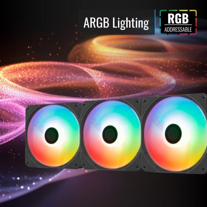 AeroCool Link 3-Pack PWM 4pin+ARGB 5V 3pin Black