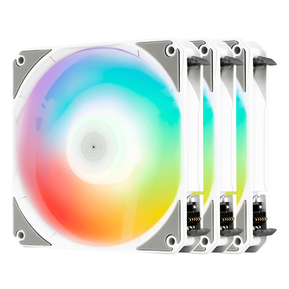 AeroCool Link 3-Pack PWM 4pin+ARGB 5V 3pin White