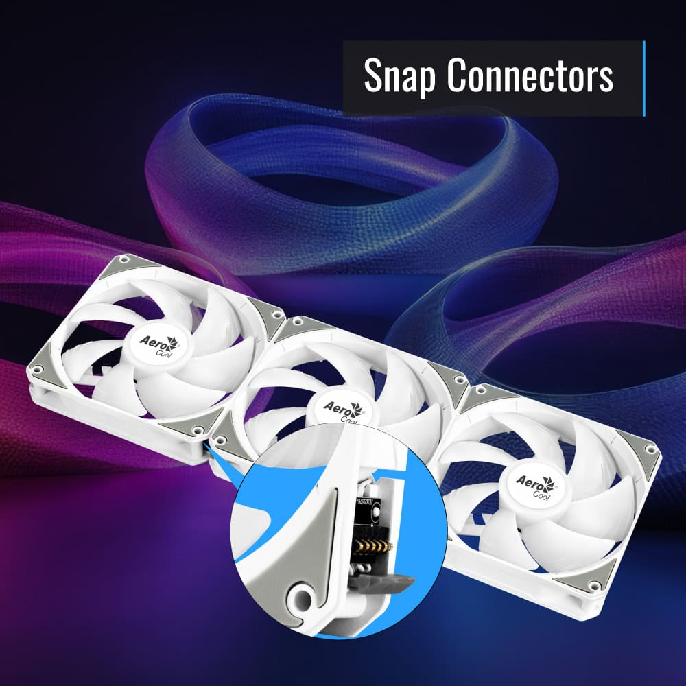 AeroCool Link 3-Pack PWM 4pin+ARGB 5V 3pin White