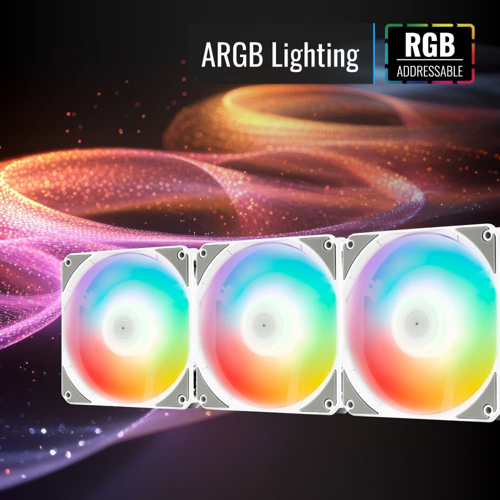 AeroCool Link 3-Pack PWM 4pin+ARGB 5V 3pin White
