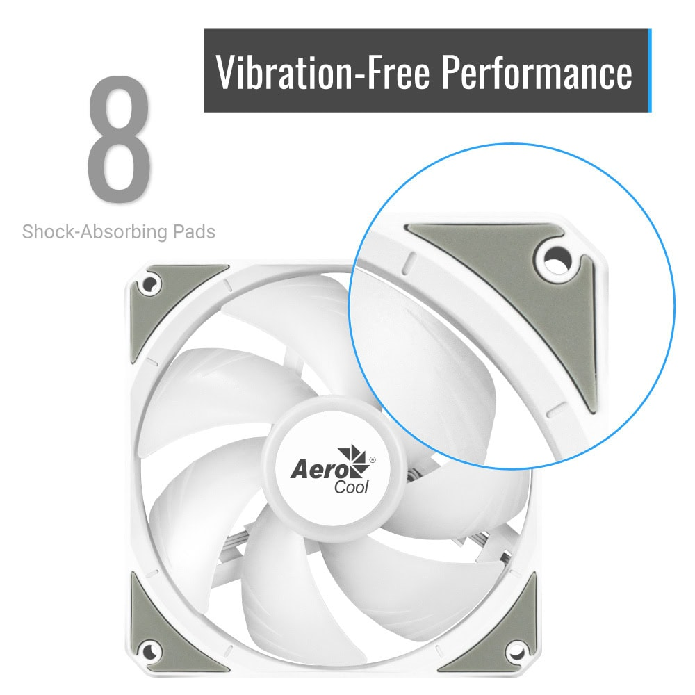AeroCool Link 3-Pack PWM 4pin+ARGB 5V 3pin White