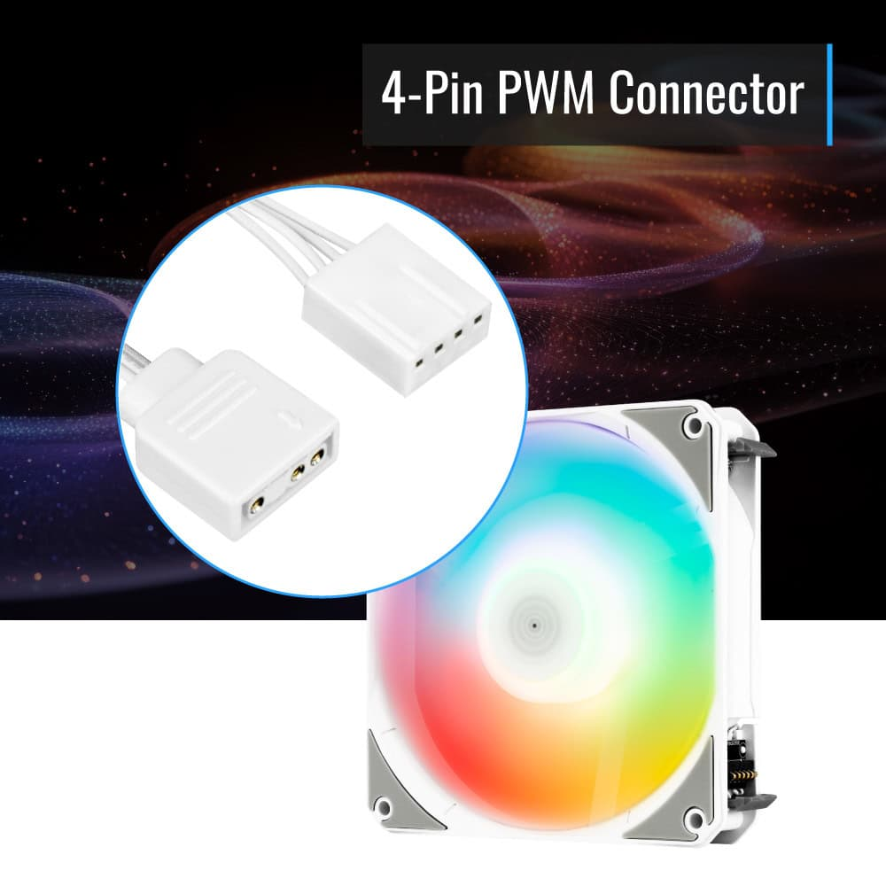AeroCool Link 3-Pack PWM 4pin+ARGB 5V 3pin White