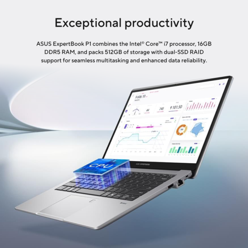 ASUS ExpertBook P1 14" Laptop - Misty Grey (Intel Core i7-13620H/512GB SSD/16GB RAM/Windows 11 Pro) - (P1403CVA-P716512-CB)