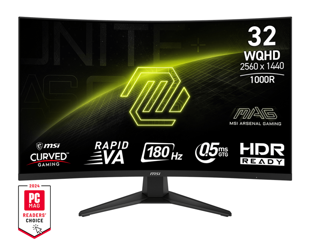 MSI MAG 325CQF 31.5 Rapid VA 2560x1440 16:9 0.5ms 180Hz 2xHDMI DP