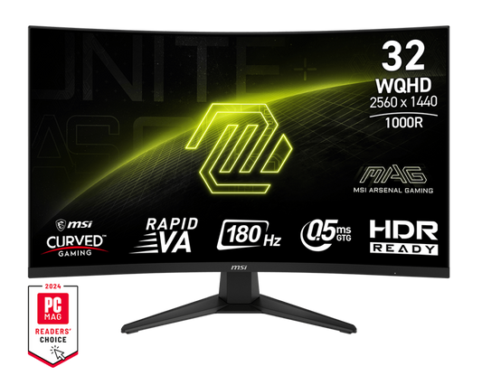 MSI MAG 325CQF 31.5 Rapid VA 2560x1440 16:9 0.5ms 180Hz 2xHDMI DP