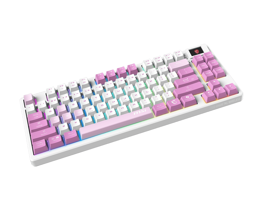 MSI FORGE GK600 TKL W VIOLET US MECHANICAL KTT HIFI LINEAR SWITCHES RGB