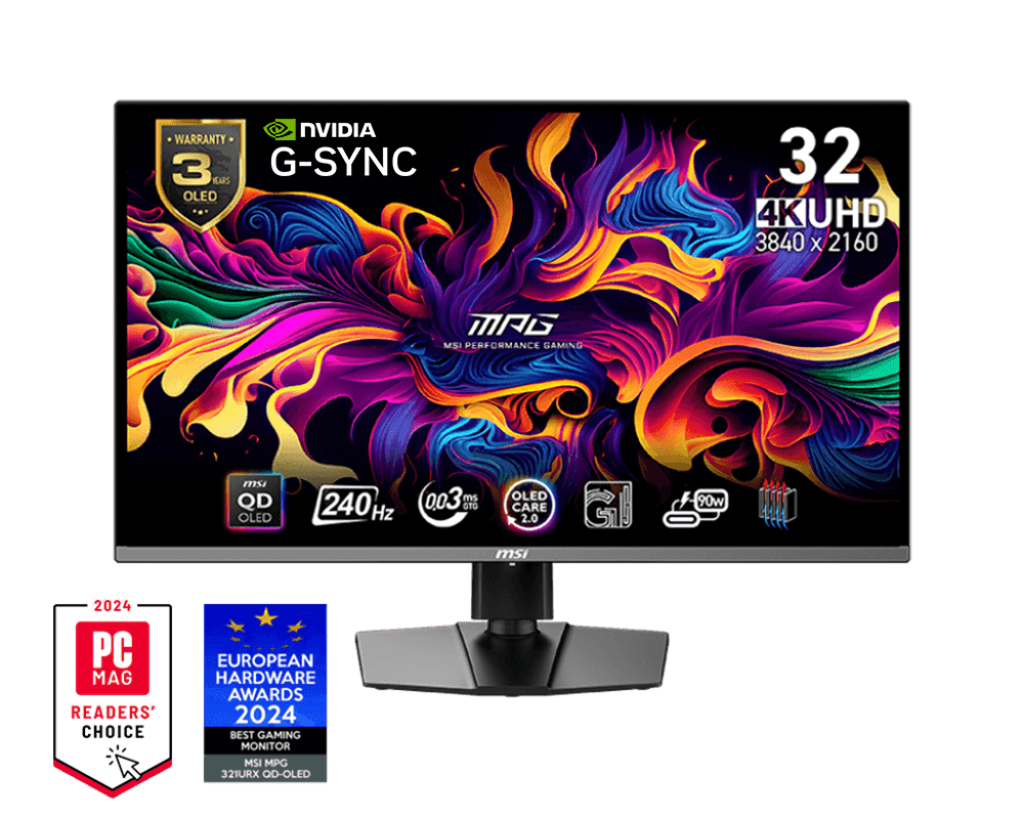 MSI MN MPG321URX QD OLED 31.5 QD-OLED UHD 3840x2160 16:9 240Hz 0.03ms 250nits