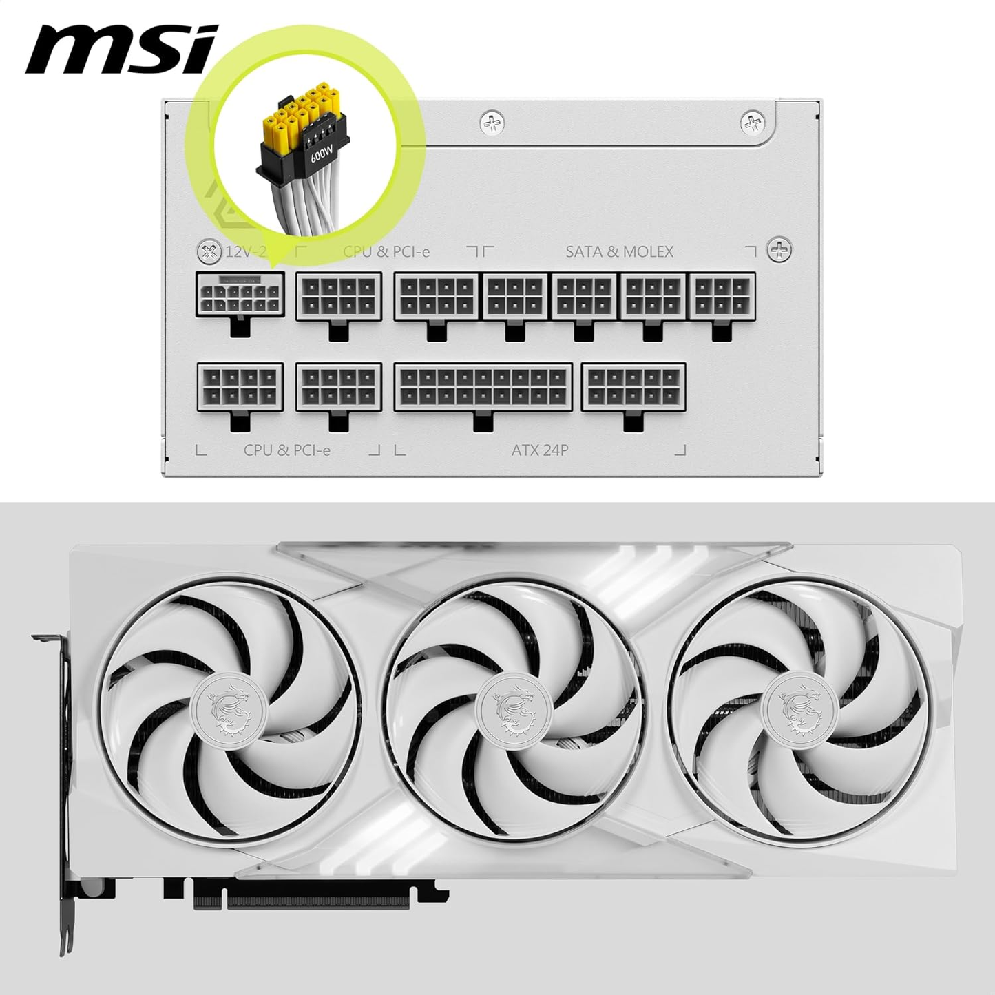 MSI PS MAG A1000GL PCIE5 WHITE 1000W 80+ Gold fully modular APFC Intel ATX 12V