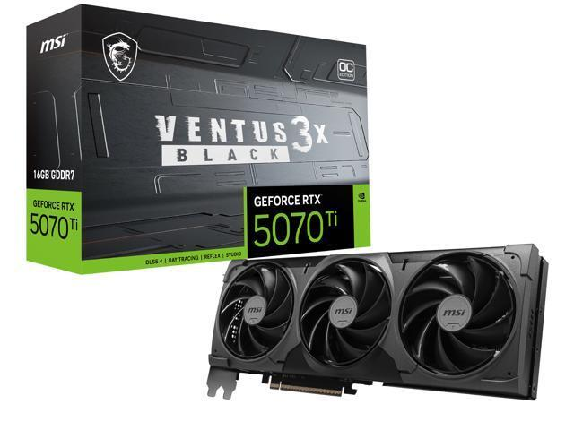 MSI RTX 5070 Ti 16G VENTUS 3X OC BLACK 16GB GDDR7 256bit PCIE