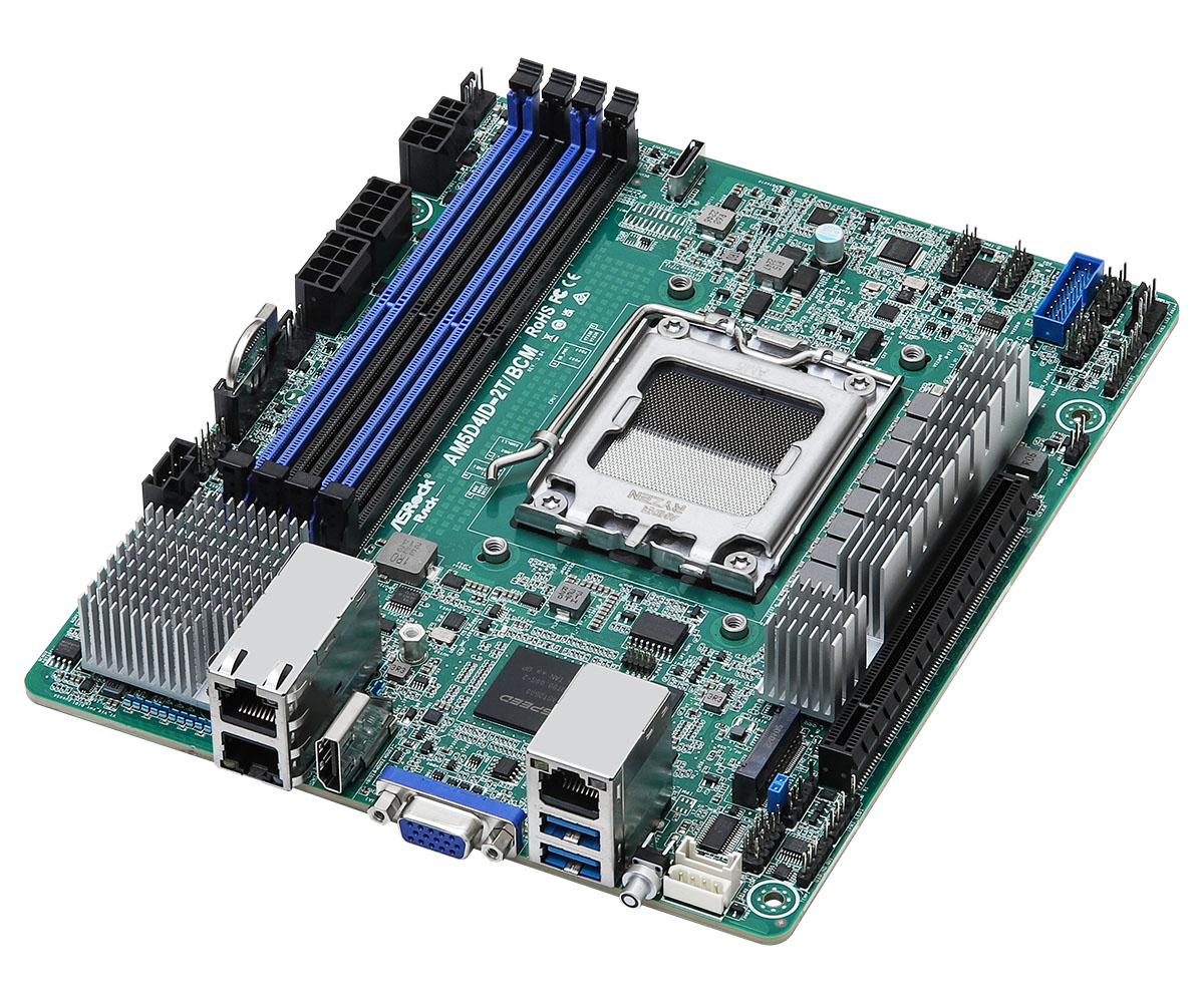 ASRock SV AM5D4ID-2T BCM AM5 LGA1718 NKOLL3 X300 Max32GB DDR5 Deep mini-ITX