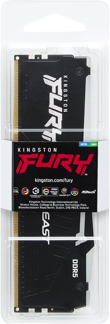 Kingston KF556C40BBA-16 16GB 5600MT s DDR5 CL40 DIMM FURY Beast Black RGB