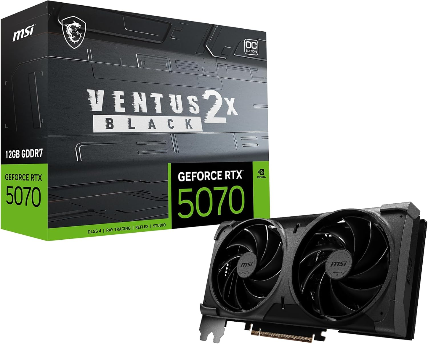 MSI GeForce RTX 5070 12G VENTUS 2X OC BLACK 12GB GDDR7 192bit PCIE