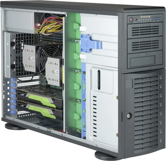 Supermicro CSE-743AC-1K26B-SQ 4U 8x3.5 2.5HS SAS 1200W EATX ATX Black