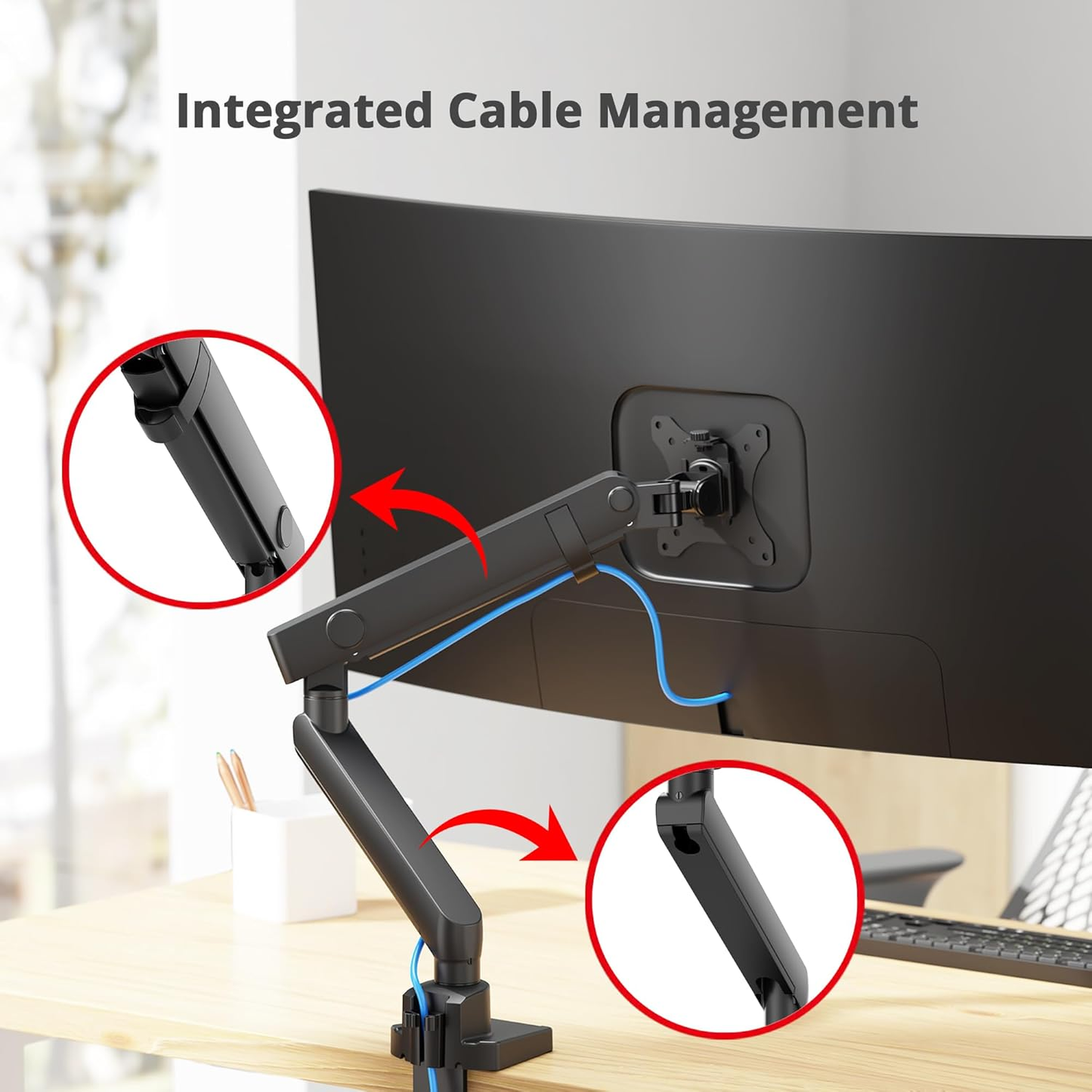 SIIG CE-MT2T12-S1 Aluminum Mechanical Spring Slim Monitor Arm Single
