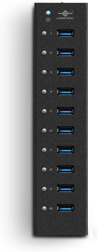 Vantec UGT-AH110U3-BK 10-Port USB 3.0 Aluminum ALL Data charging Hub