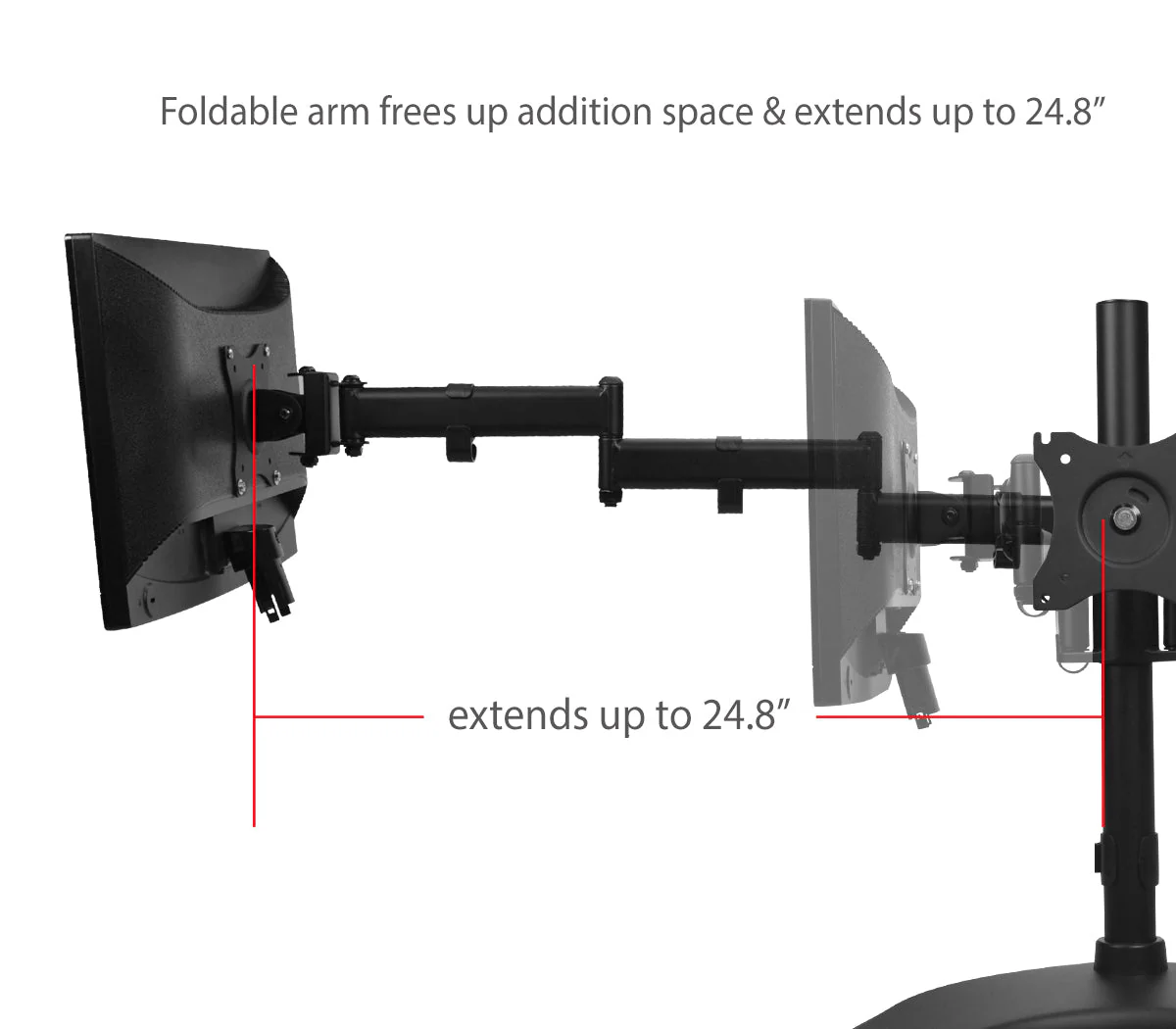 SIIG CE-MT1V12-S1 Articulated Freestanding Triple Monitor Desk Stand 13-27
