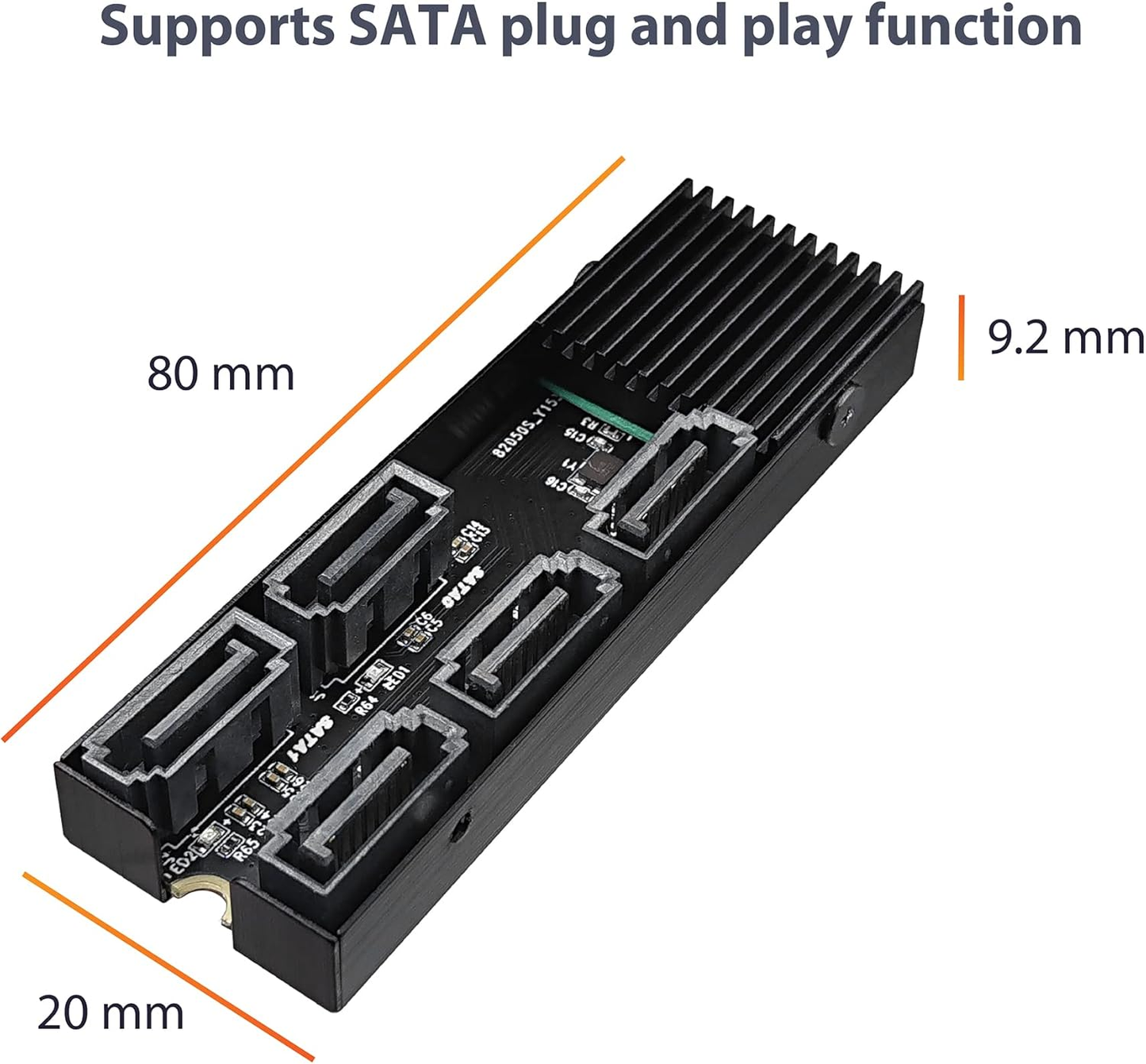 Vantec UGT-M2670 M.2 PCIe Gen3x2 B+M Key To 5 Ports SATA III Expansion Card