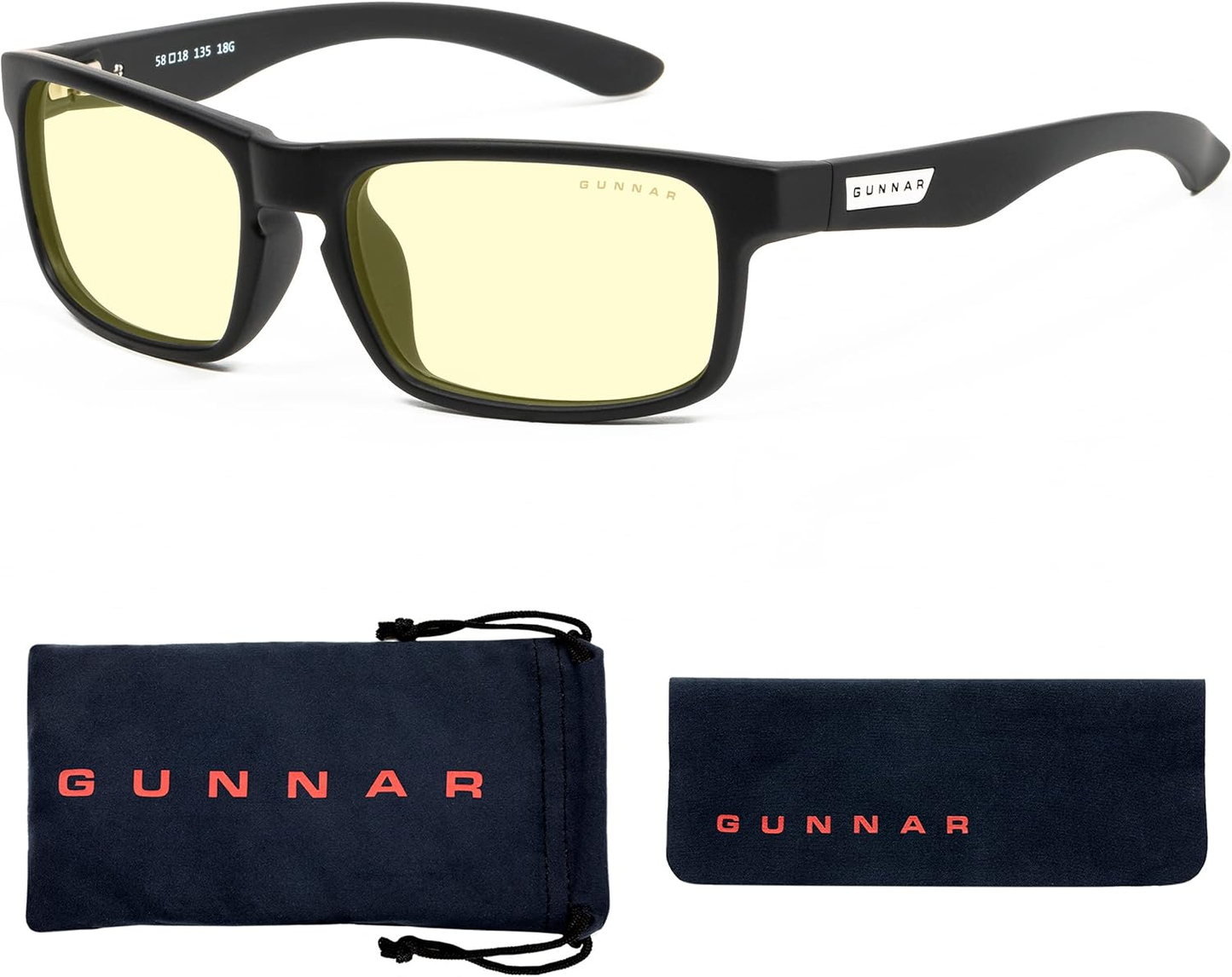 Gunnar Optiks ENI-00101 ENIGMA onyx FRAME amber LENS