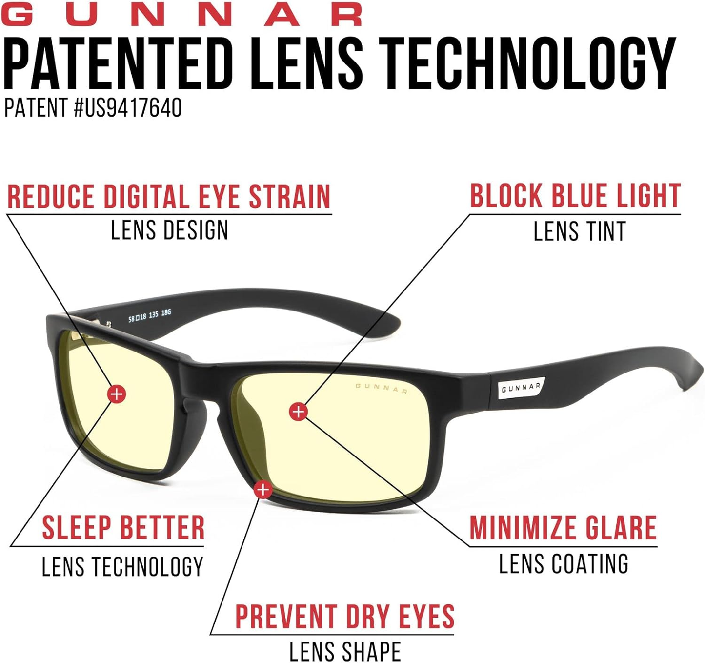Gunnar Optiks ENI-00101 ENIGMA onyx FRAME amber LENS