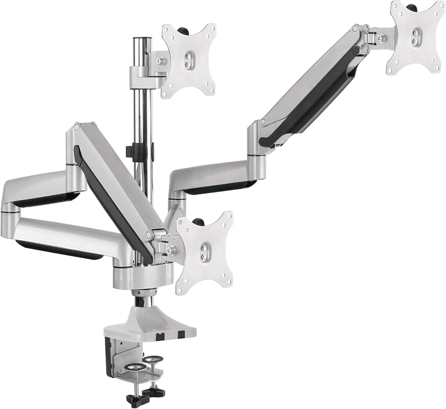 SIIG CE-MT3611-S1 Triple Aluminum Gas Spring C-Clamp Desk Mount 32