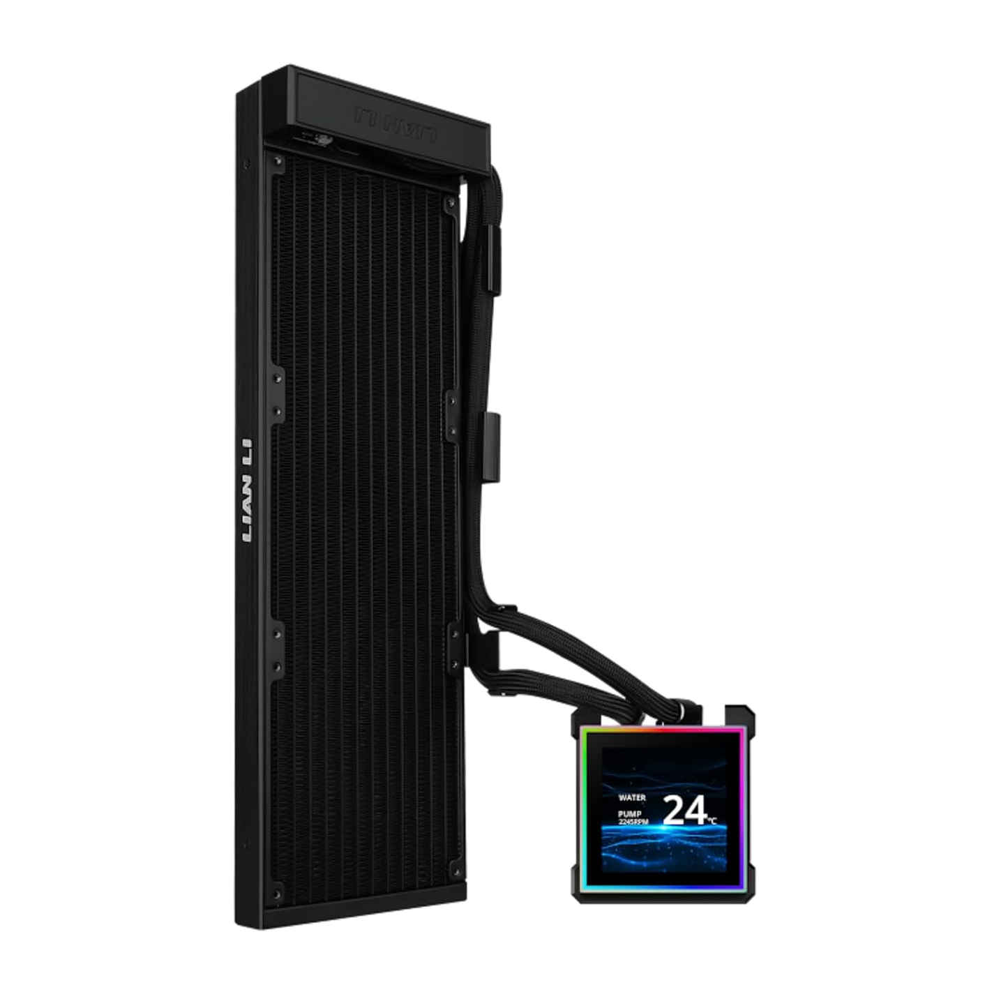 Lian-Li HS2LCDS36CB 3.4 LCD Fan Fluid Dynamic Bearing Radiator Black