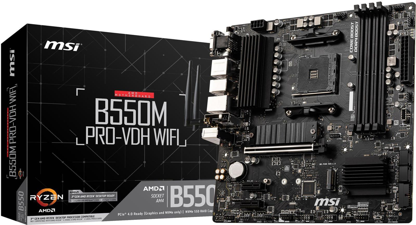 MSI MB B550M PRO-VDH WIFI MATX Vente au détail
