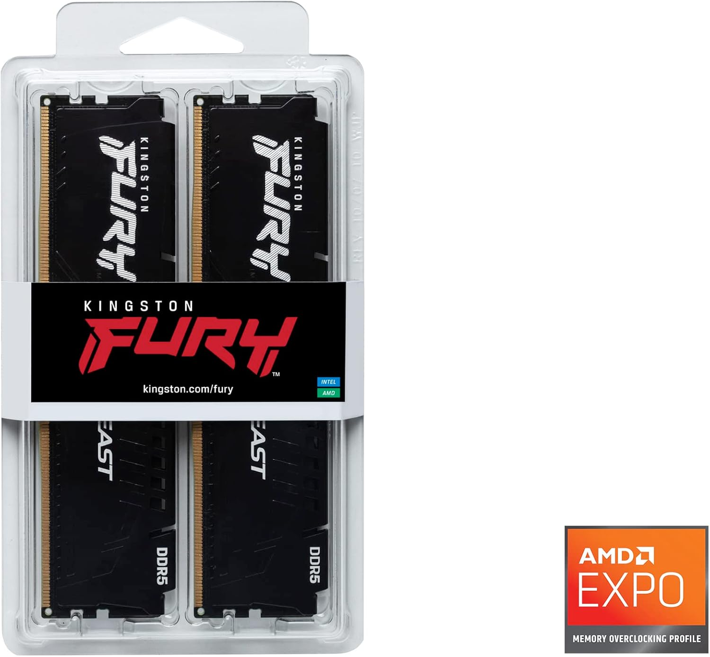Kingston KF556C36BBEK2-32 32GB 5600MT s DDR5 CL36 DIMM K2 FURY Beast Black