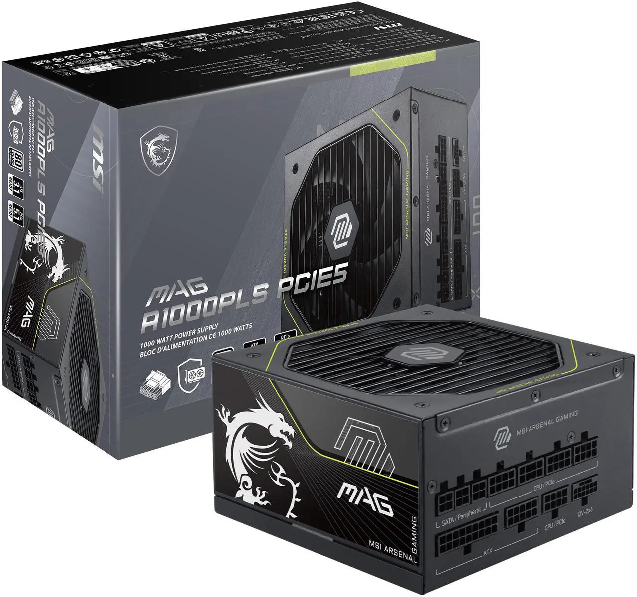 MSI MAG A1000PLS PCIE5 1000W APFC 80+Platinum Fully-Modular ATX 12V