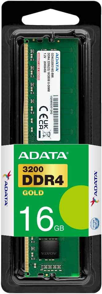 Adata AD4U320016G22-SGN 16GB DDR4 3200Mhz UDIMM Single Tray
