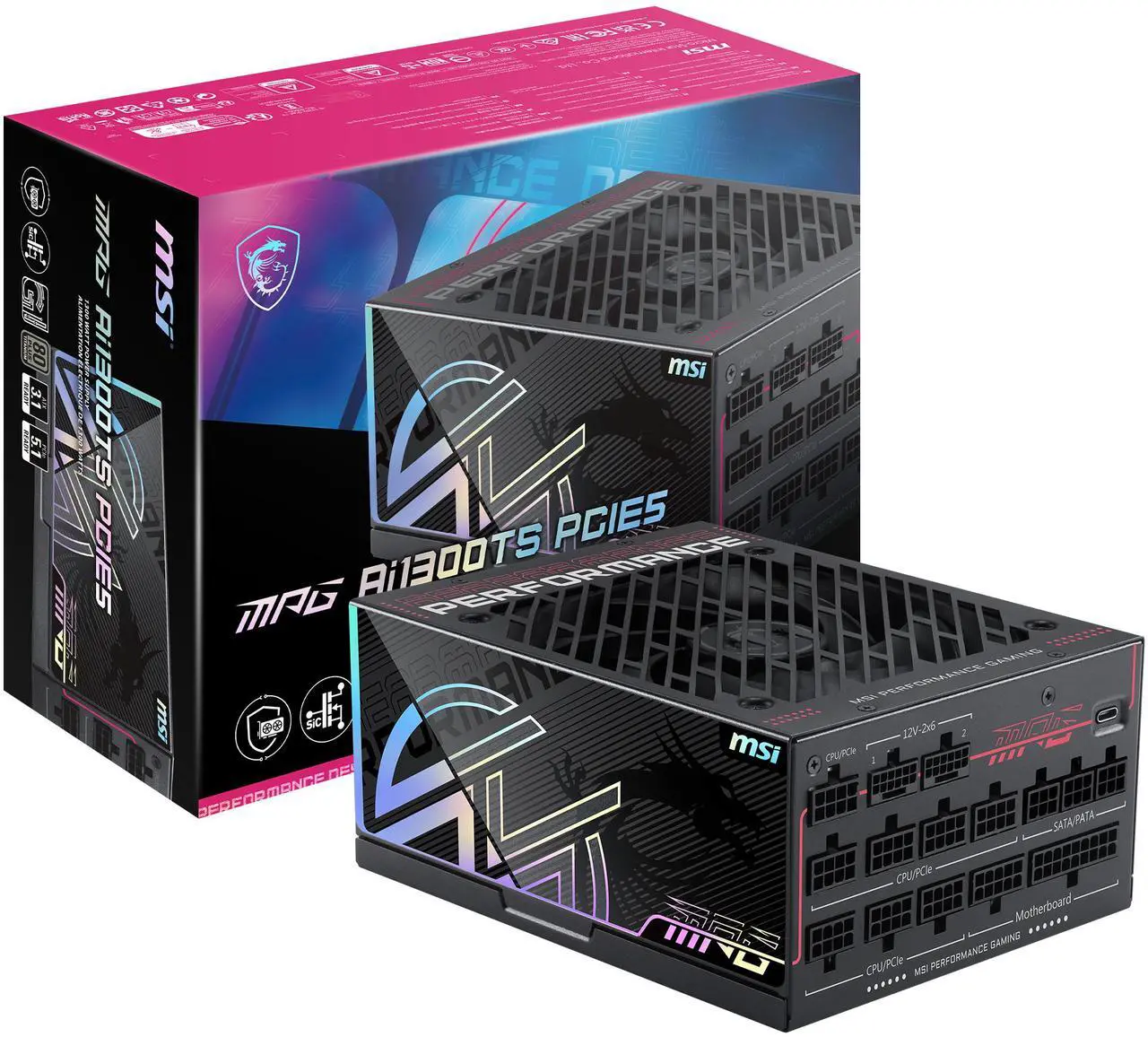 MSI MPG Ai1300TS PCIE5 1300W APFC 80+Titanium Fully-Modular ATX 12V