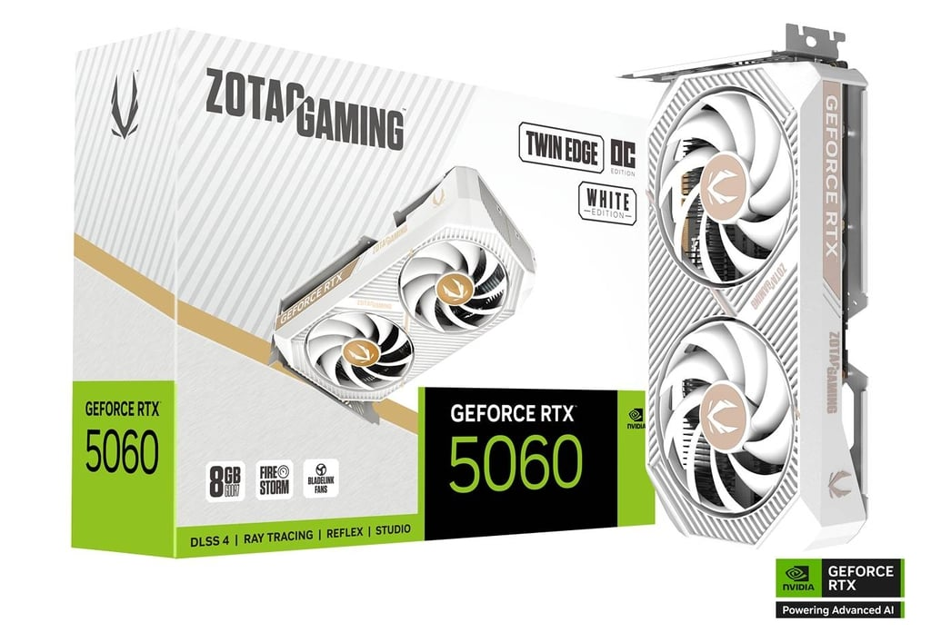 ZOTAC ZT-B50600Q-10A GeForce RTX 5060 Twin Edge OC White 8GB GDDR7 128bit