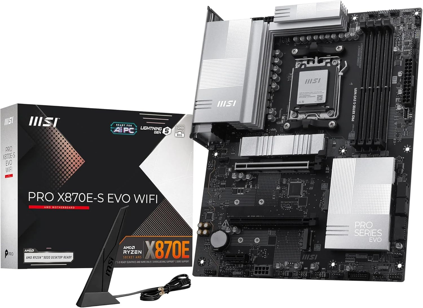 MSI PRO X870E-S EVO WIFI X870E AM5 Max256GB DDR5 ATX
