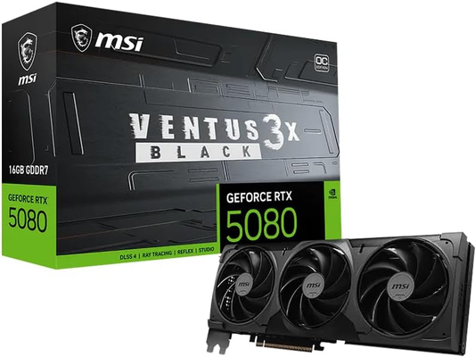 MSI GeForce RTX 5080 16G VENTUS 3X OC BLACK 16GB GDDR7 256bit PCIE