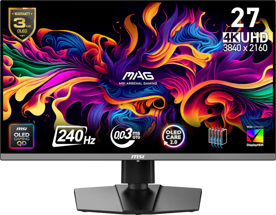 MSI MAG 272UP QD-OLED E16 27 QD-OLED 3840x2160 16:9 0.03ms 165Hz 2xHDMI