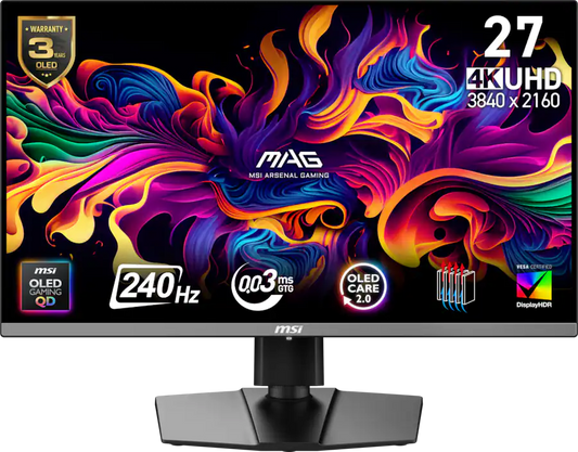 MSI MAG 272UP QD-OLED E16 27 QD-OLED 3840x2160 16:9 0.03ms 165Hz 2xHDMI