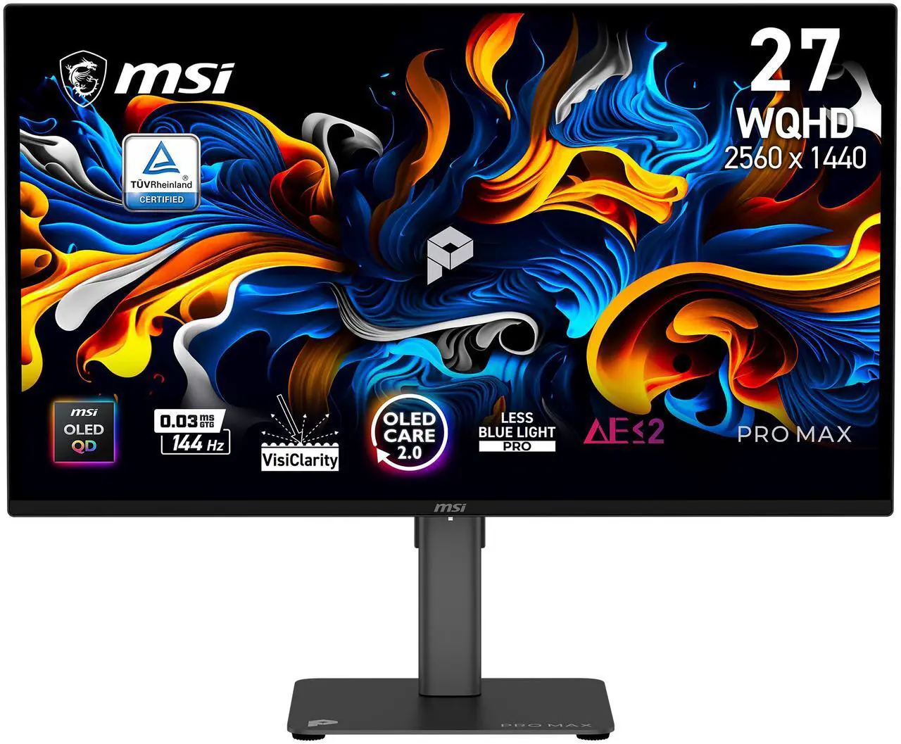 MSI PRO MAX 271QPX14G 27 QD-OLED 2560x1440 16:9 0.03ms 144Hz HDMI DP