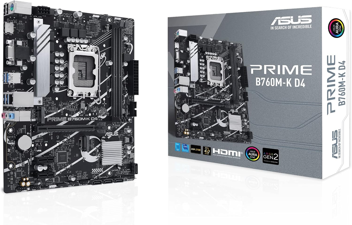 ASUS PRIME B760M-K D4 B760 LGA1700 Max64GB DDR4 mATX