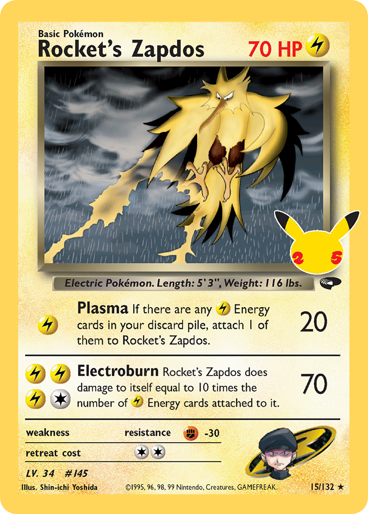Rocket's Zapdos [CEL25C - 15]